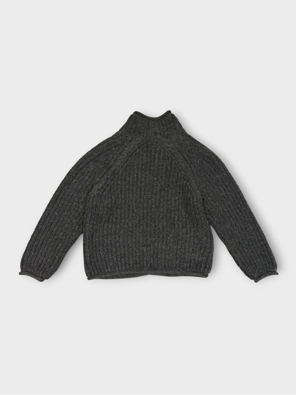 Simple Project Ribbed Knit Cardigan, Charcoal Grey - Picture 2 of 7